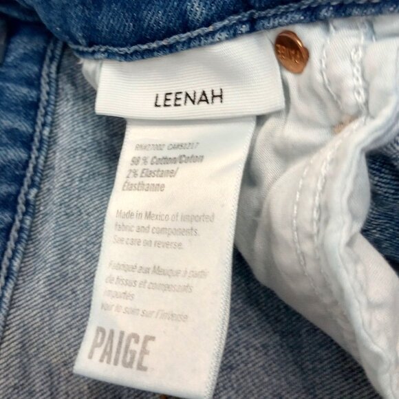 Paige Leenah Rock-On Destructed Wide Leg Jeans - Picture 4 of 8